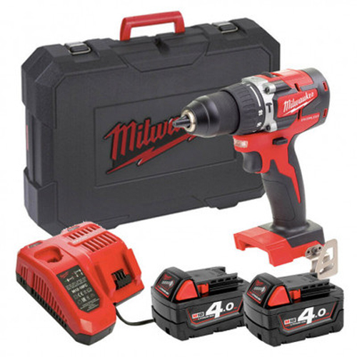 Perceuse à percussion 18V M18 CBLPD-402C + 2 batteries 4Ah + chargeur + coffret - MILWAUKEE TOOL - 4933464537