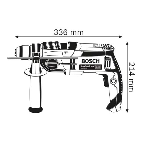 Perceuse à percussion 850W GSB 20-2 en coffret L-CASE - BOSCH - 060117B400