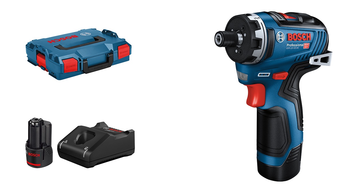 Perceuse-visseuse 12V GSR 12V-35 HX + 2 batteries 3Ah + chargeur + coffret L-BOXX - BOSCH - 06019J9100