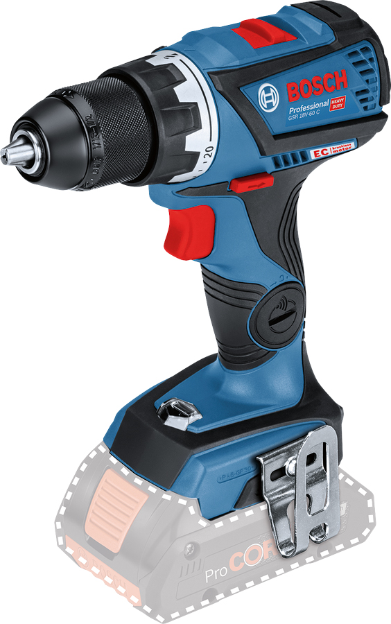 Perceuse-visseuse 18V GSR 18V-60 C (sans batterie ni chargeur) en coffret L-BOXX - BOSCH - 06019G1103