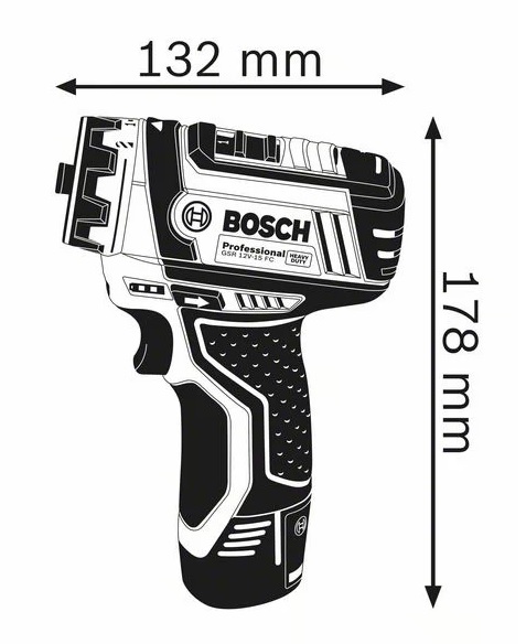 Perceuse-visseuse 12V GSR 12V-15 FC + 2 batteries 2Ah + chargeur rapide + coffret L-Boxx - BOSCH - 06019F6000