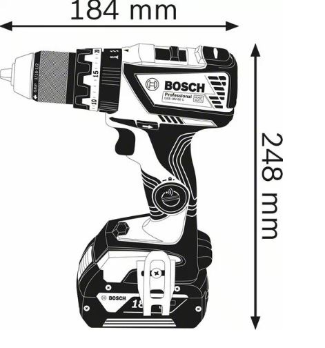 Perceuse-visseuse à percussion 18V GSB 18V-60 C (sans batterie ni chargeur) en coffret L-Boxx - BOSCH - 06019G2103