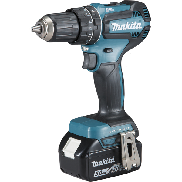 Perceuse-visseuse 18V + 2 batteries BL1850B + chargeur DC18RC + Makpac 2 - MAKITA - DDF485RTJ