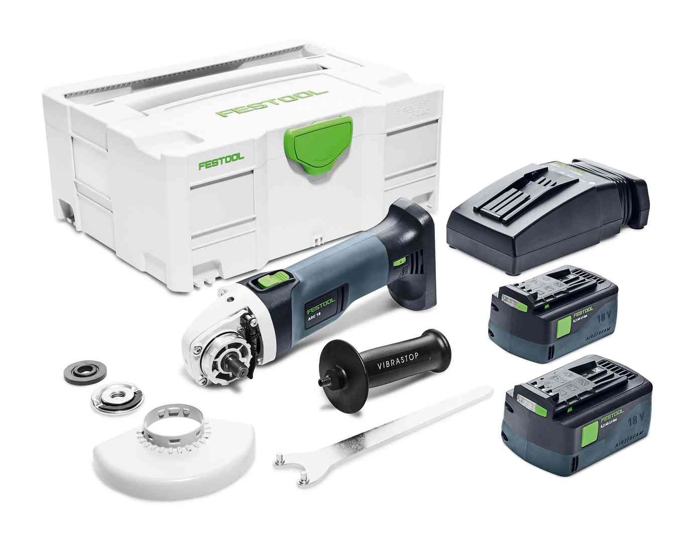 Meuleuse d'angle 18V AGC 18-125 Li 5,2 EB-Plus 125mm + 2 batteries 5,2Ah + chargeur + coffret SYSTAINER - FESTOOL