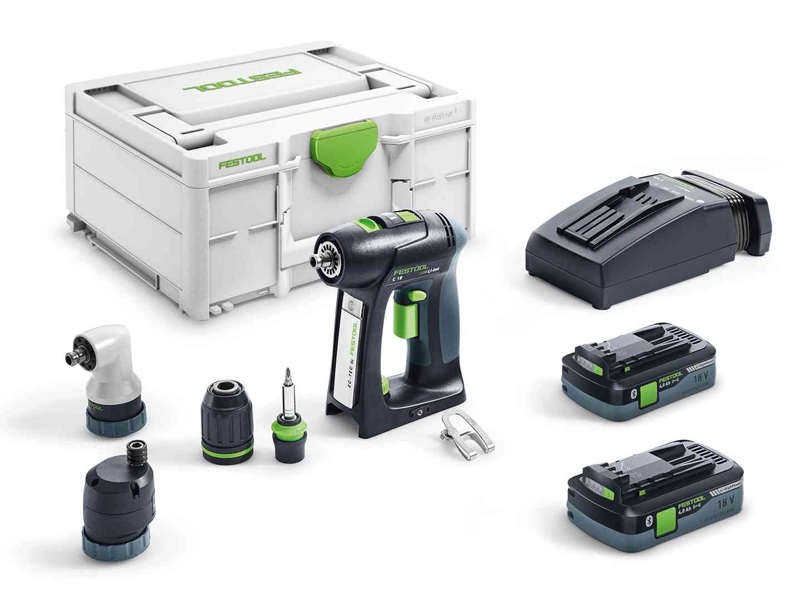 Perceuse-visseuse sans fil C 18 HPC 4,0 I-Set 18V + 2 batteries 4Ah + chargeur + coffret Systainer - FESTOOL - 576442