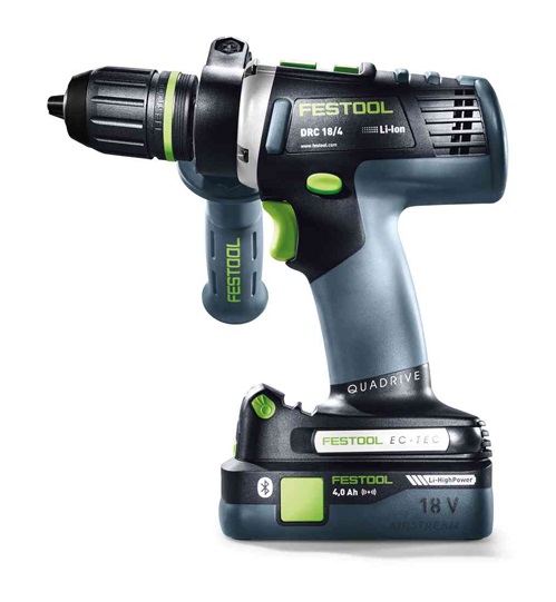 Perceuse-visseuse sans fil QUADRIVE DRC 18/4 + 2 batteries (1x4Ah + 1x5,2Ah) + chargeur + coffret SYSTAINER - FESTOOL - 576459