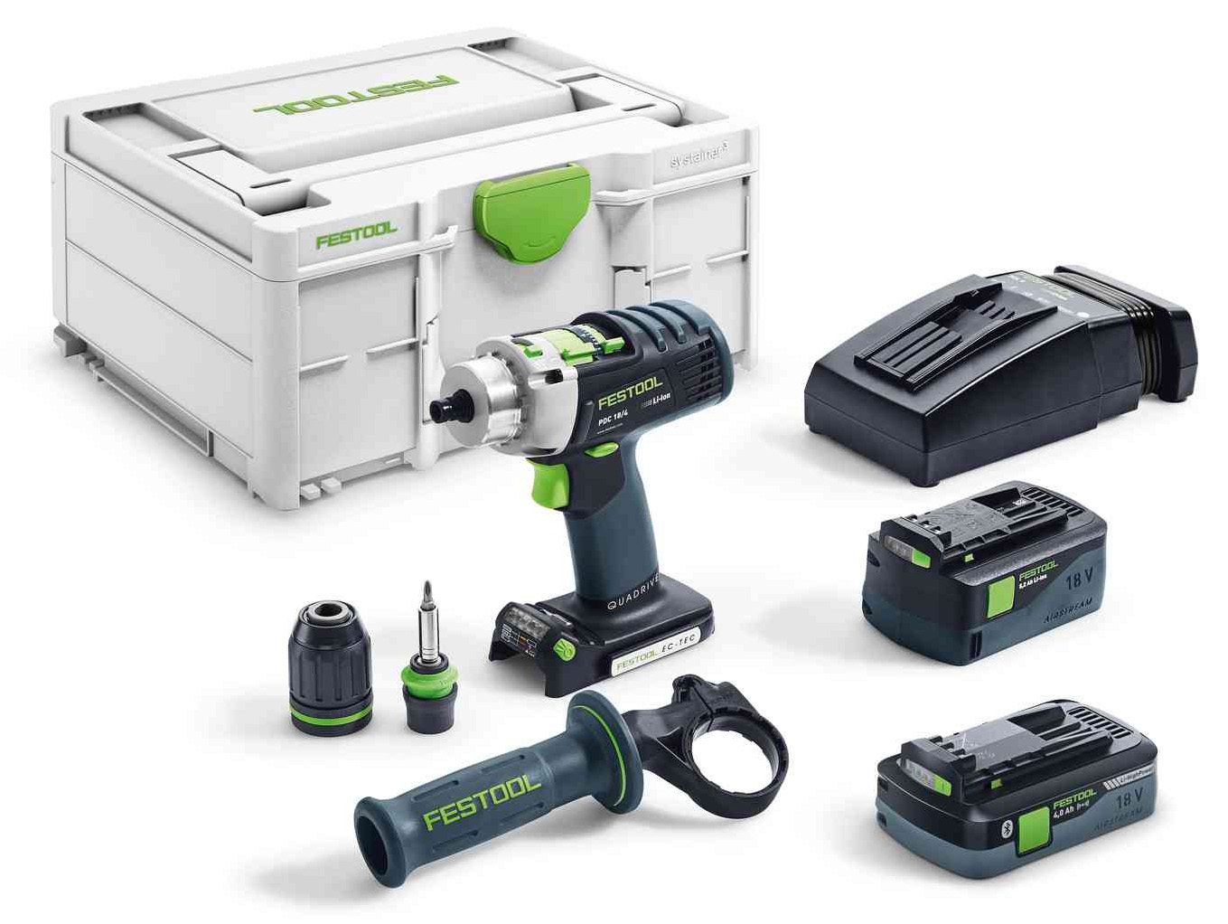 Perceuse-visseuse à percussion 18V QUADRIVE PDC 18/4 I-Plus + 2 batteries + chargeur - FESTOOL - 576467