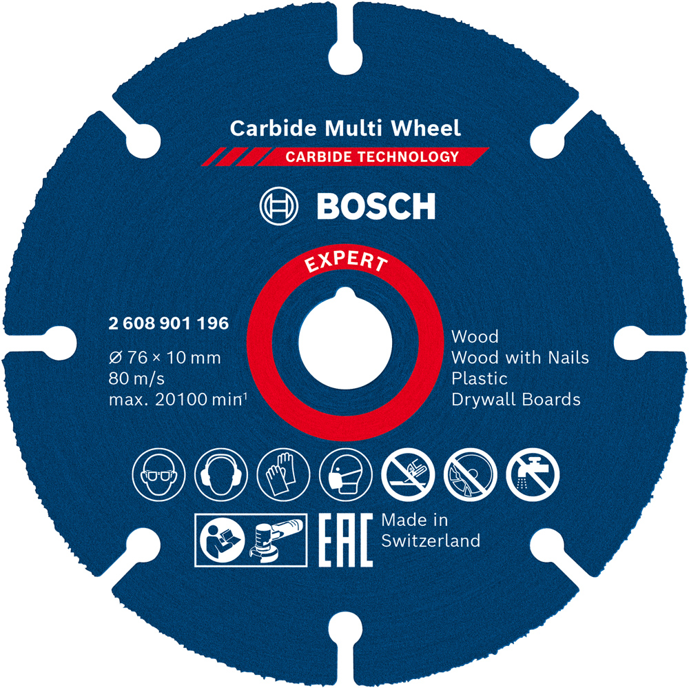 Disque à tronçonner Carbide Multi Wheel 76mm - BOSCH EXPERT - 2608901196