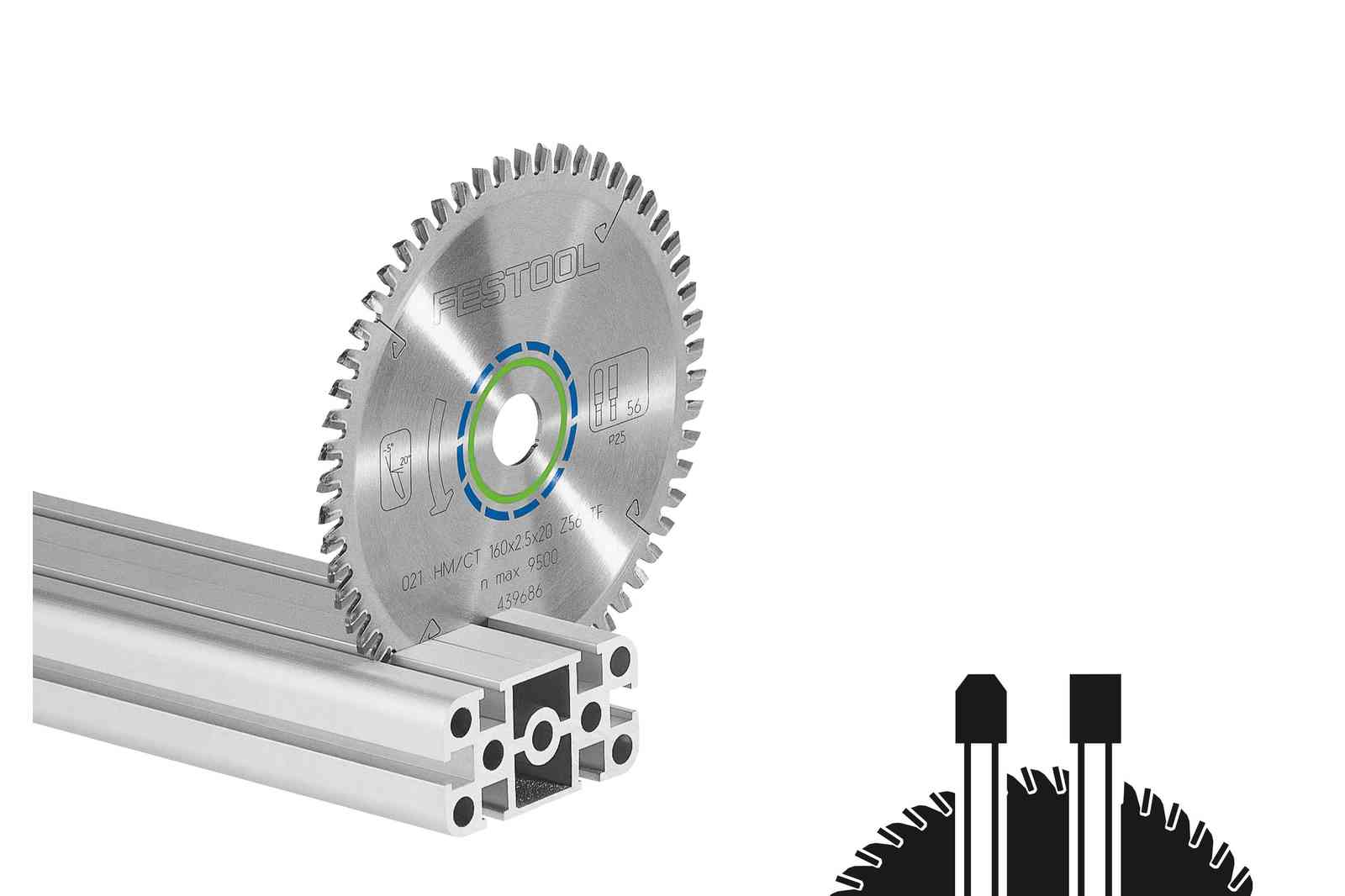 Lame de scie circulaire ALUMINIUM/PLASTICS HW 160x1,8x20mm F/FA52 - FESTOOL - 205555