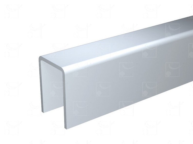 Profil de guidage U en aluminium 25x18mm longueur de 2500mm pour volets coulissants - MANTION - 1109A/250