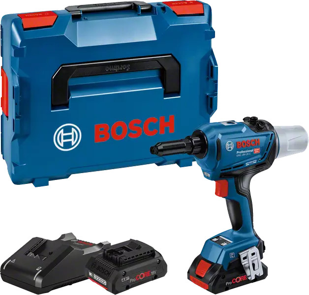 Riveteuse 18V GRG 18V-16C Professional + 2 batteries 4Ah + chargeur rapide + coffret L-BOXX - BOSCH - 06019K5001