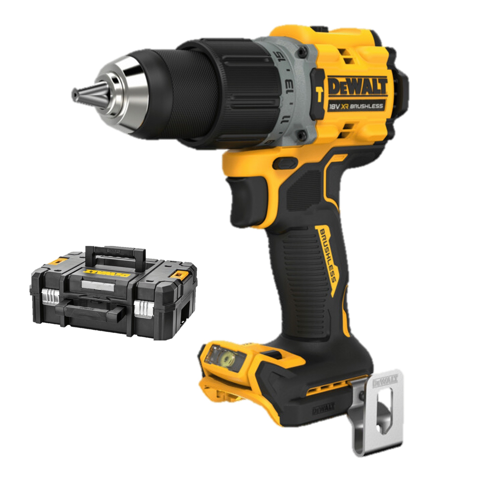 Perceuse-visseuse à percussion 18V Brushless (sans batterie ni chargeur) + coffret T-STAK - DEWALT - DCD805NT