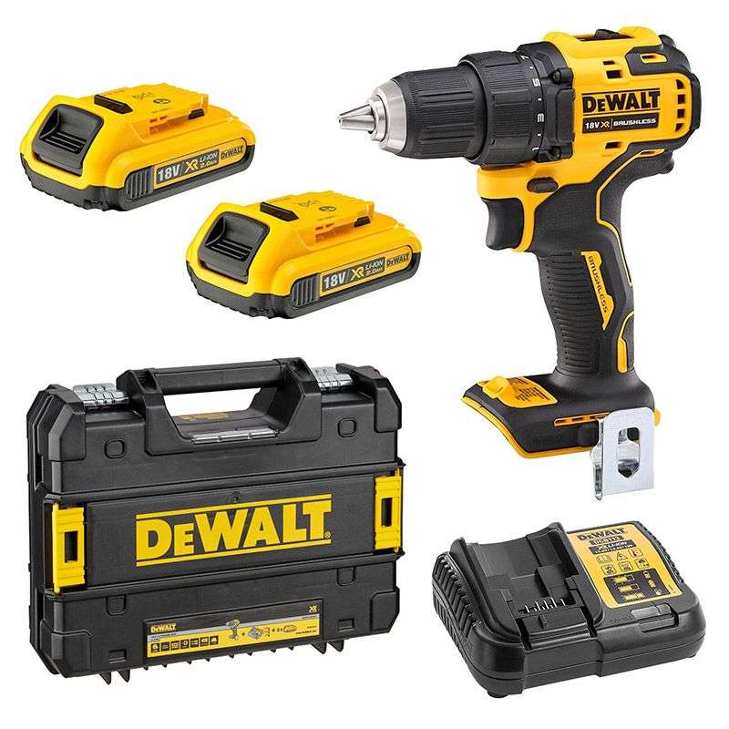 Perceuse-visseuse 18V XR Brushless + 2 batteries 2Ah + chargeur + coffret TSTAK - DEWALT - DCD708D2T-QW