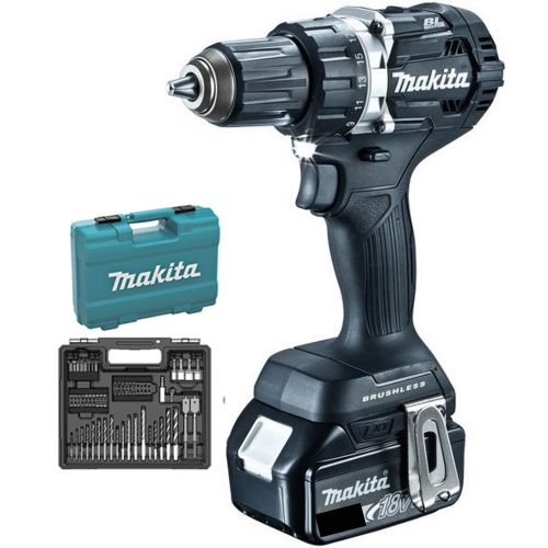 Perceuse-visseuse 18V Black avec accessoires + 2 batteries 3Ah + chargeur rapide + coffret - MAKITA - DDF482FX1B