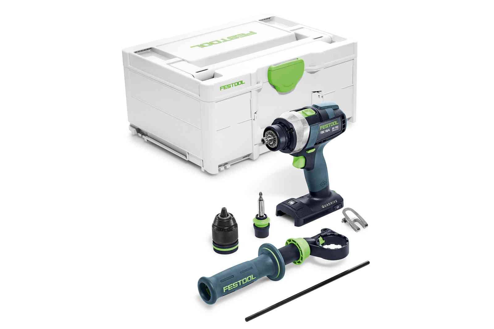 Perceuse-visseuse 18V QUADRIVE TDC 18/4 I-Basic (sans batterie ni chargeur) + Systainer SYS3 - FESTOOL - 575601