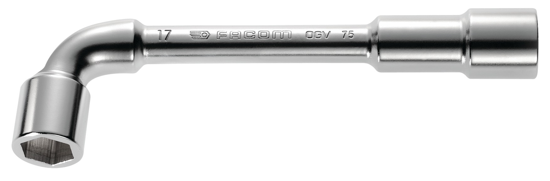 Clé à pipe débouchée forgée 6x6 pans 35mm L.360mm - FACOM - 75.35