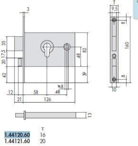 Coffre à fouillot pour bandeau d’axe 80mm - CISA - CIS44360.80
