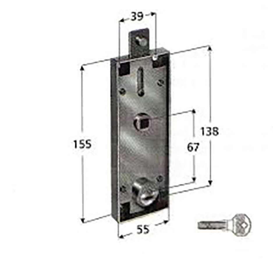 Serrure de porte basculante point haut à cylindre rond 5,5mm - PREFER - PRE6551-0710