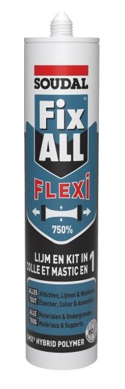 Mastic-colle polymère hybride Fix ALL Flexi pierre beige cartouche 290ml - SOUDAL - 106324