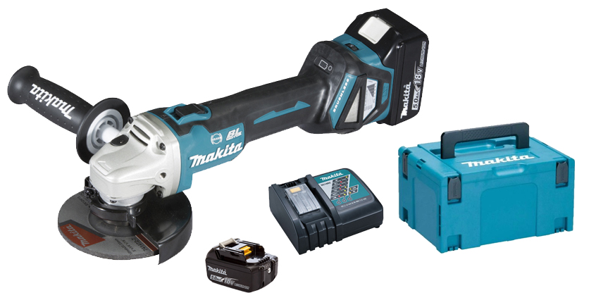 Meuleuse 18V 125mm + 2 batteries 5Ah + chargeur + coffret Makpac - MAKITA - DGA513RTJ