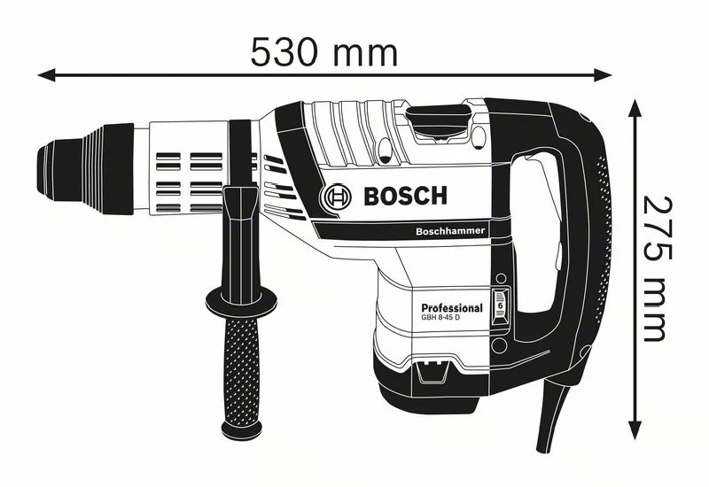 Perforateur SDS-Max 1500W  GBH 8-45 D Professional en coffret - BOSCH - 0611265100