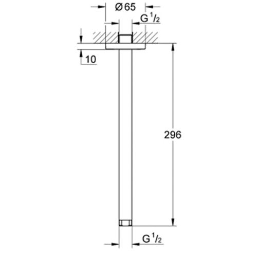 Bras de douche plafonnier RAINSHOWER 300mm - GROHE - 28497-000