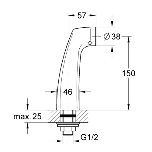 Raccord colonnette sur gorge 1/2'' - GROHE - 12036-000