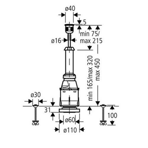 Soupape d'évacuation Servo 3l chromée mate - GROHE - 37086-PI0