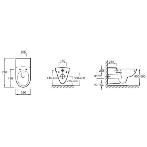 Cuvette WC suspendue longue PMR ODEON blanc - JACOB DELAFON - E1195-00