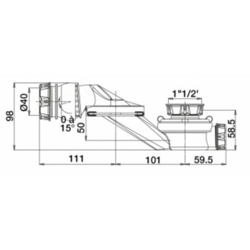 Siphon de baignoire extra-plat grand débit 70l/mn - VALENTIN - 00 560000 001 00