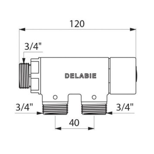 Mitigeur thermostatique PREMIX COMPACT M3/4'' - DELABIE - 733020