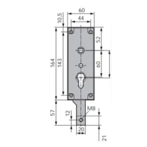 Serrure de garage verouillage bas sans ressort épaisseur 18mm - WSS - 16510000010