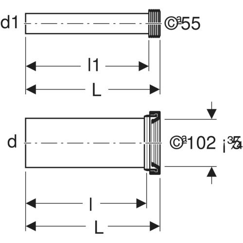 Kit de raccordement 40cm pour WC suspendu - GEBERIT - 152.403.16.1