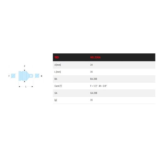 Réducteur impact 1/2'' à 3/8'' - FACOM - NS.230A