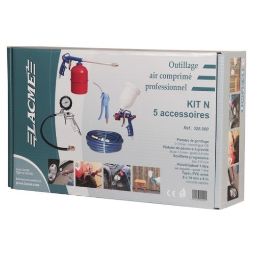 Kit de 5 accessoires pneumatiques N professionnel - LACME - 325500