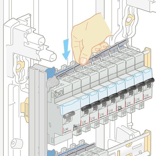 Peigne d'alimentation universel Phase + Neutre HX³ /  VX³ horizontale 1 P 13 modules - LEGRAND - 404926