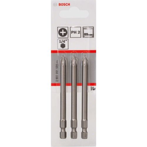 3 embouts de vissage extra dur PH2 89mm - BOSCH - 2607001535