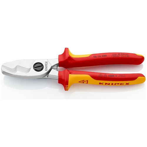 Coupe-câbles isolé 1000V capacité 70mm² longueur 200mm - KNIPEX - 95 16 200