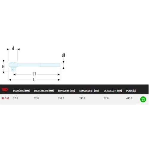 Cliquet 1/2'' étanche haute performance - FACOM - SL.161PB