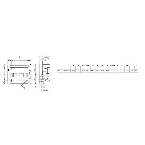 Coffret étanche IP65 400V 4 modules - GEWISS - GW40101