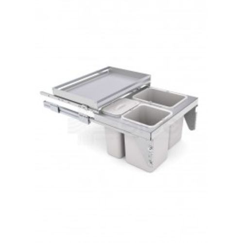 Poubelle coulissante 3 bacs + étagère coulissante pour meuble 600 - SIGE SPA - 575+