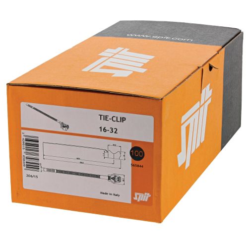 Embase plastique Tie-Clip 16 à 32mm de diamètre en boite de 100 - SPIT - 565844