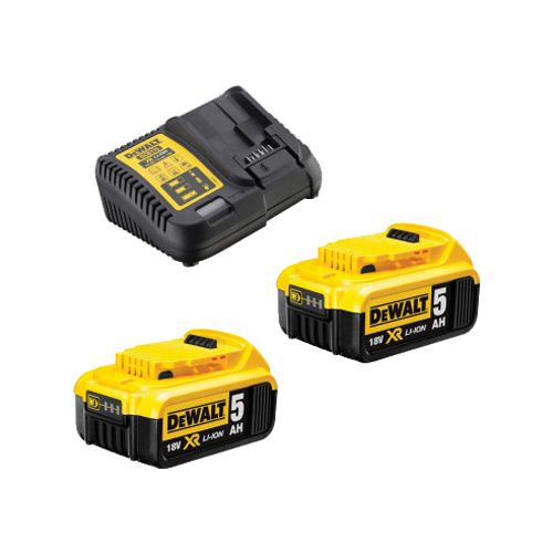 Pack 2 batteries 18V XR 5Ah + chargeur multi-voltages DCB115 - DEWALT - PACKBAT5