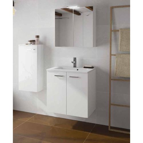 Meuble sous vasque ANGELO L70 blanc brillant 2 portes - NEOVA - A2344247