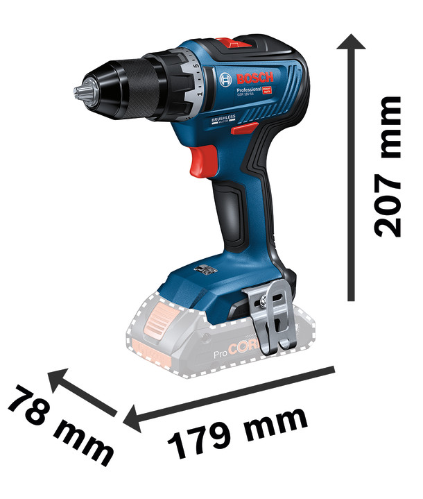 Perceuse visseuse 18V GSR 18V-55 (sans batterie ni chargeur) + boîte carton - BOSCH - 06019H5202