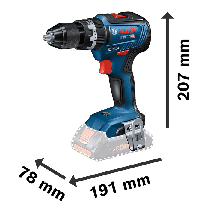 Perceuse-visseuse à percussion 18V GSB 18V-55 + 2 batteries 4Ah + chargeur + coffret L-BOXX - BOSCH - 06019H5300