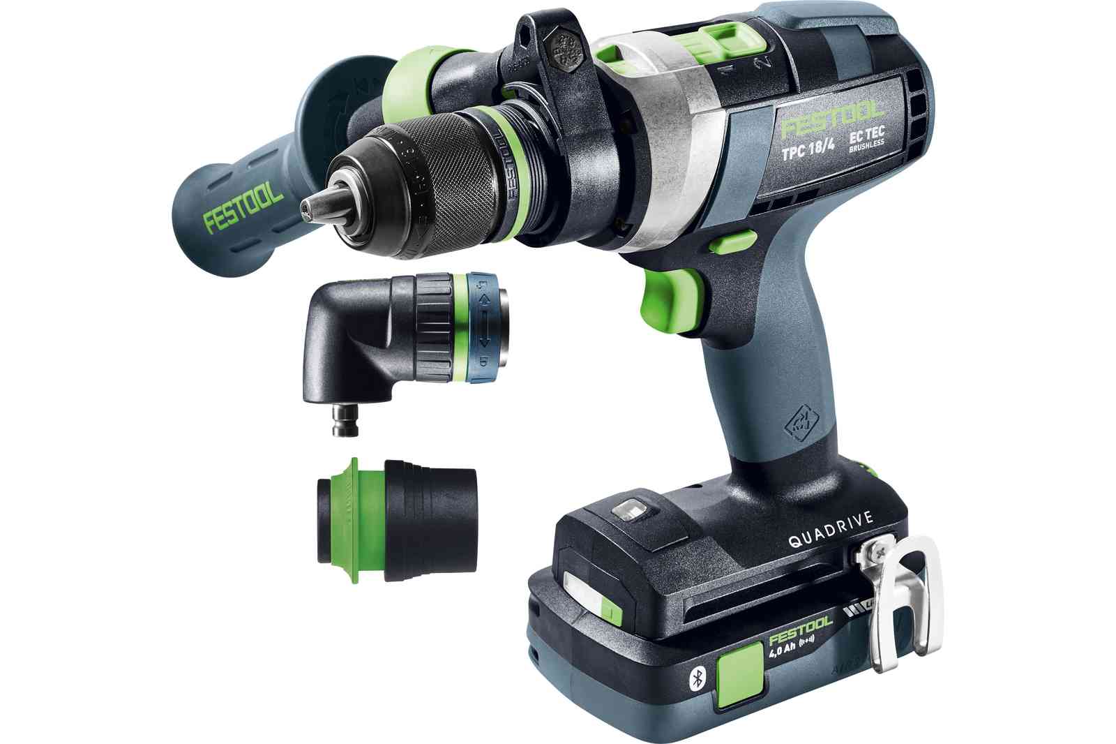 Perceuse-visseuse à percussion 18V QUADRIVE TPC 18/4 5,0/4,0 I-Set avec 2x batteries + chargeur en coffret Systainer³ DF M 187 - FESTOOL - 577621