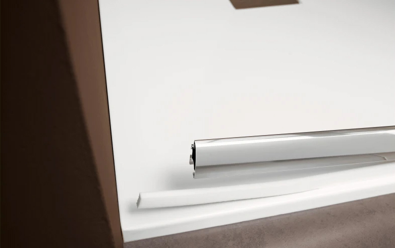 Paroi de douche MACAO sans seuil 125-142cm blanc transparent côté gauche - KINEDO - PA648BTNEG