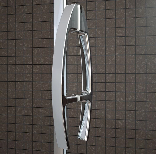 Paroi de douche MACAO sans seuil 125-142cm blanc transparent côté gauche - KINEDO - PA648BTNEG