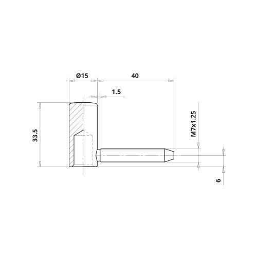 Paumelle fiche P50 mâle diamètre 15mm platine 3 trous finition blanc - OTLAV - CGP50150P312